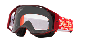 Oakley Airbrake MTB Troy Lee Designs Red Lightning Goggles with Clear Lens