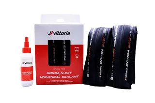Vittoria Twin Pack Corsa N.EXT TLR G2 28mm+80ml Sealant - Black