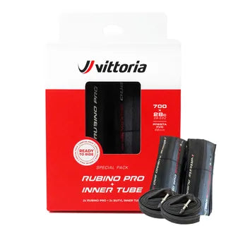Vittoria Twin pack Rubino Pro G2 28mm+2x48mm Tube - Black
