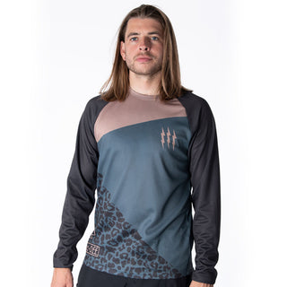 Muc-Off Long Sleeve Riders Jersey Leopard - Grey