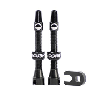 CushCore Tubeless Valves (pair) Black - 44mm