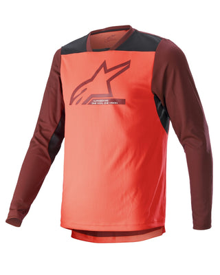 Alpinestars Drop 6 V2 Long Sleeve Jersey - Coral Fluo Black