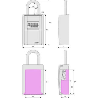 Abus Keygarage 797 Shackle 36mm ID 4 Digit Code