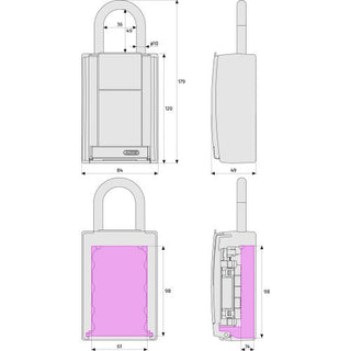 Abus Keygarage 777 Shackle 36mm ID 10 Digit Code