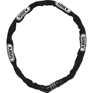 Abus Steel-O-Chain 4804 Combo - 75cm X 4mm Black - No Brkt