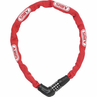 Abus Steel-O-Chain 5805C Combo - 75cm X 5mm Red - No Brkt