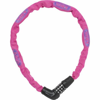Abus Steel-O-Chain 5805C Combo - 75cm X 5mm Pink - No Brkt