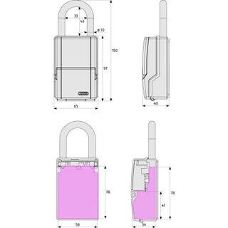 Abus Keygarage 737 Mini Shackle 33mm ID 4 Digit Code