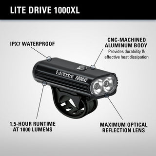 Lezyne Lite Drive 1000XL - Black/Higlos