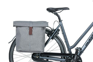 Basil City Double Bag 28-32L - Grey Melee