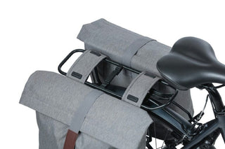 Basil City Double Bag 28-32L - Grey Melee