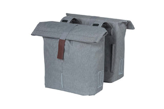 Basil City Double Bag 28-32L - Grey Melee