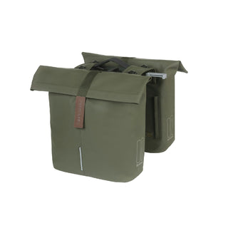 Basil City Double Double Pannier Bag Mik 32L - Moss Green