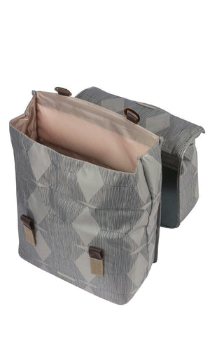 Basil Elegance Double Pannier Bag 40-49L - Chateau Taupe