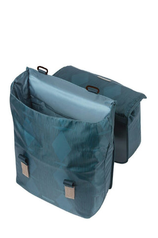Basil Elegance Double Pannier Bag 40-49L - Estate Blue