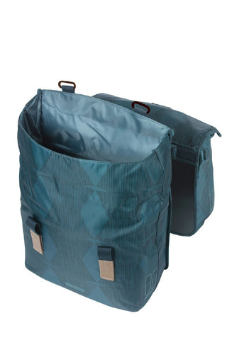 Basil Elegance Double Pannier Bag Mik 40-49L - Estate Blue