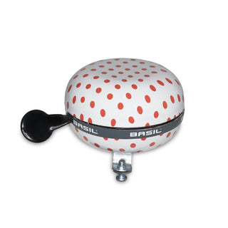 Basil Polkadot Big Bell 80MM - White/Red Dots