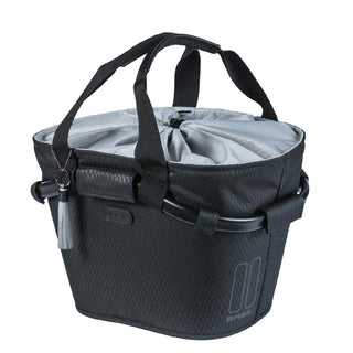 Basil Noir Carry All Front Basket - Midnight Black
