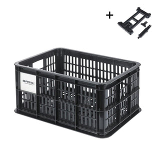 Basil Bicycle Crate Mik 2.0 Small Recycled Lockable 17.5L - Black