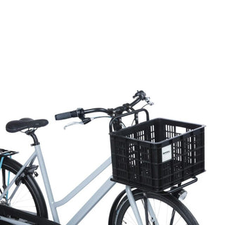 Basil Bicycle Crate Mik 2.0 Medium Recycled Lockable 29.5L - Black