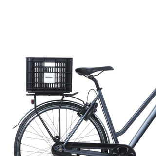 Basil Bicycle Crate Mik 2.0 Medium Recycled Lockable 29.5L - Black