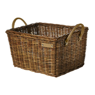 Basil Portland Classic Wicker Front Basket - Brown