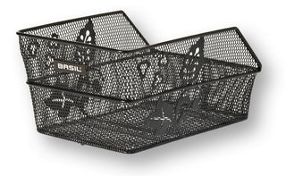 Basil Cento Flower Small Rear Basket - Black