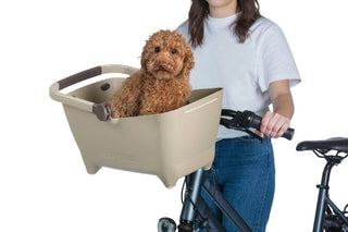 Basil Buddy Dog Bicycle Front Basket KF 32L - Biscotti Brown