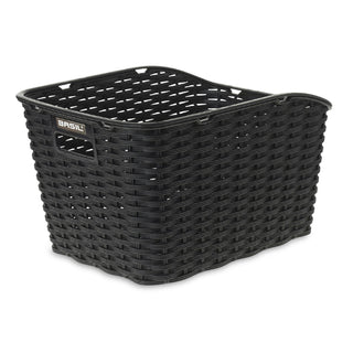 Basil Weave Synthetic Rear Basket - Black