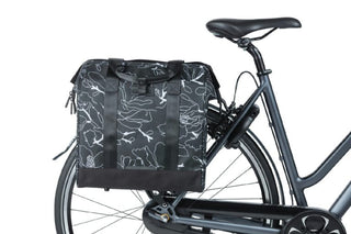 Basil Grand Flower Bicycle Shopper Bag 23L - Black