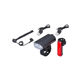 BBB Cycling BLS-137 Strike Duo 1200 Combo Light Set - Black
