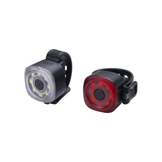 BBB Cycling BLS-227 Mini Light Combo Set Spirit Front & Rear Light W/Rail Bracket - Black