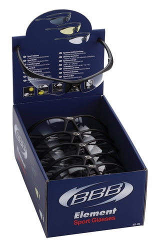 BBB Cycling BSG-42.4292 Element Sports Glasses Display Box 12 - Black