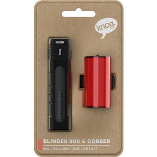 Knog Blinder 900 & Mid Cobber 170  Rear Bike Light Set