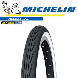 Michelin City J 24"x1.75" Wire Sidewalls Tyre Black/White