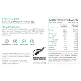 Pure Energy Gel Banana & Manuka Honey 35G Box of 24