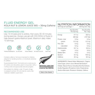Pure Energy Gel Kola Nut & Lemon Juice With 30mg Caffeine 35G Box of 24
