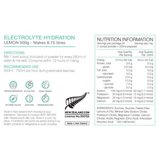 Pure Electrolyte Hydration 500G - Lemon