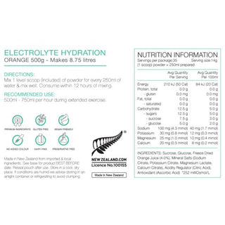Pure Electrolyte Hydration 500G - Orange