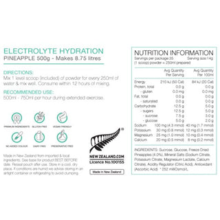 Pure Electrolyte Hydration 500G - Pineapple