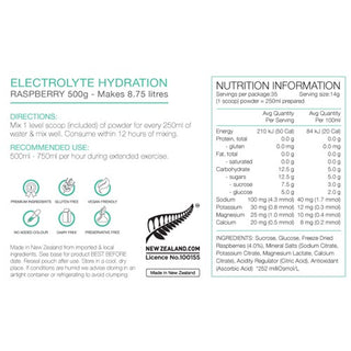 Pure Electrolyte Hydration 500G - Raspberry