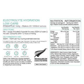 Pure Electrolyte Hydration Low Carb Tub 160G - Pineapple
