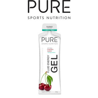 Pure Fluid Energy Gel Cherry With 30mg Caffeine 50g Box of 18