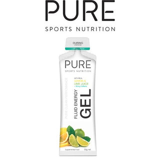 Pure Fluid Energy Gel Lemon Lime with 30mg Caffeine 50g Box of 18