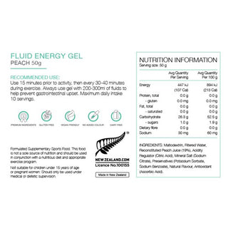 Pure Fluid Energy Gel Peach 50g Box of 18