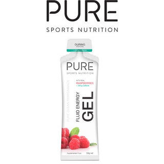 Pure Fluid Energy Gel Raspberry With 30mg Caffeine 50g Box of 18