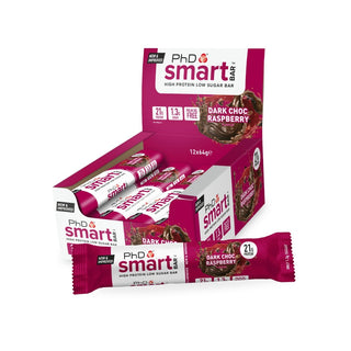 PhD Smart Protein Bar Dark Chocolate Raspberry 64G 12 Pack