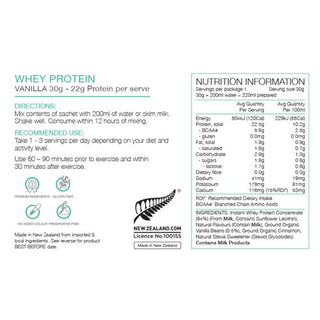 Pure Whey Protein Concentrate 30g Box of 25 - Vanilla