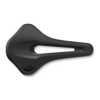 Selle San Marco Aspide Short Comfort Dynamic Open Fit Wide Saddle 155MM - Black