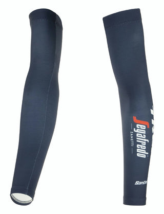 Santini Trek Segafredo Team Arm Warmers - White/Red/Blue